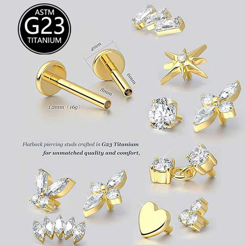 Body Jewelry Threadless - Boucles d'oreilles Cartilage en titane F136