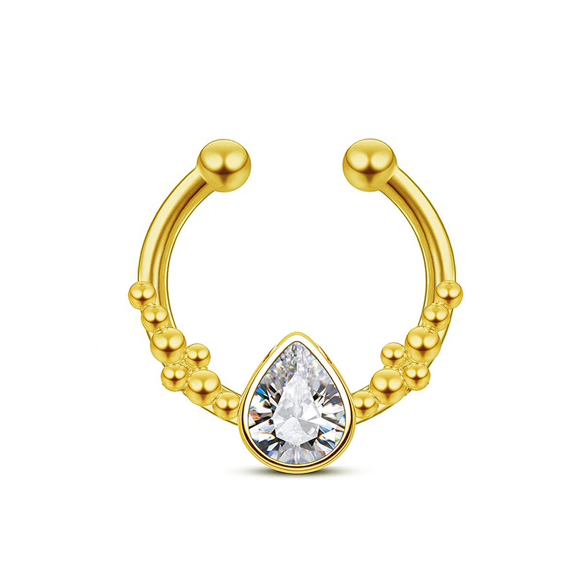 Body Jewelry Art - Anneau de faux nez en fer