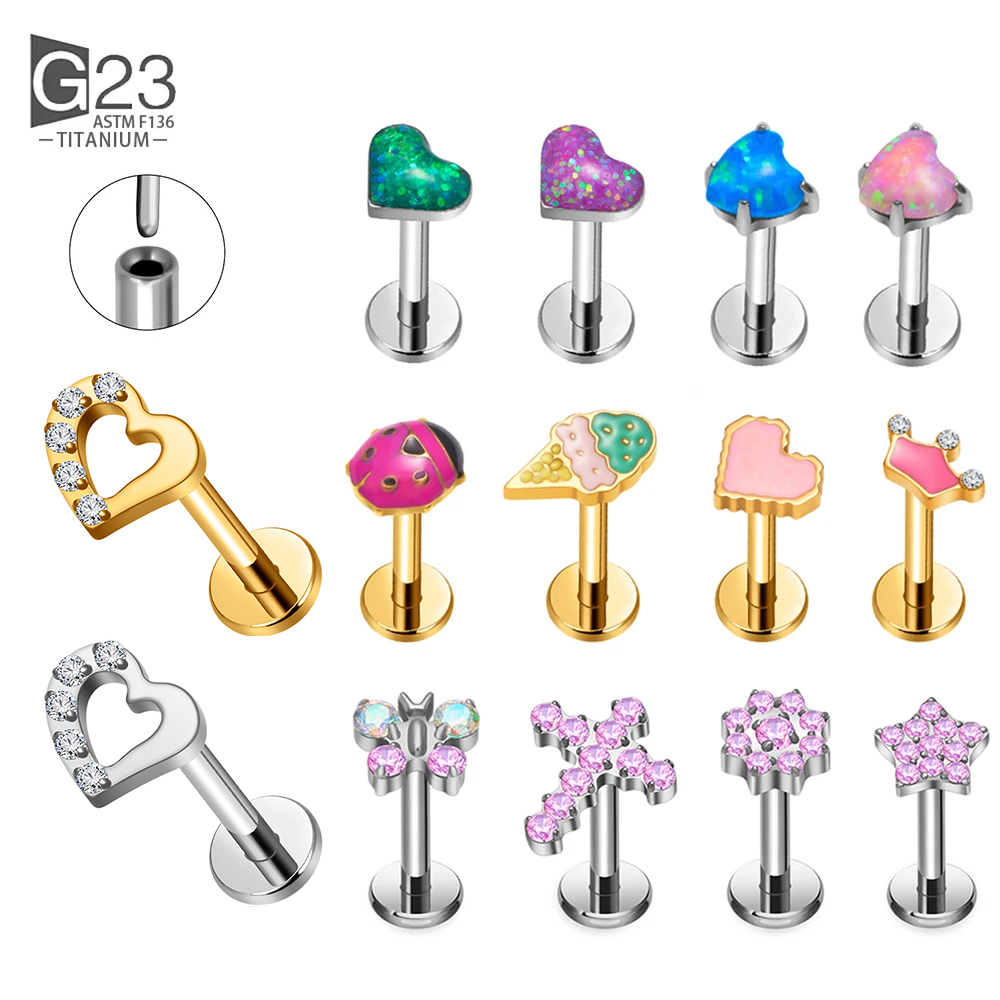 Body Jewelry Threadless - G23 titane sans fil Piercing 16G/18G/20G