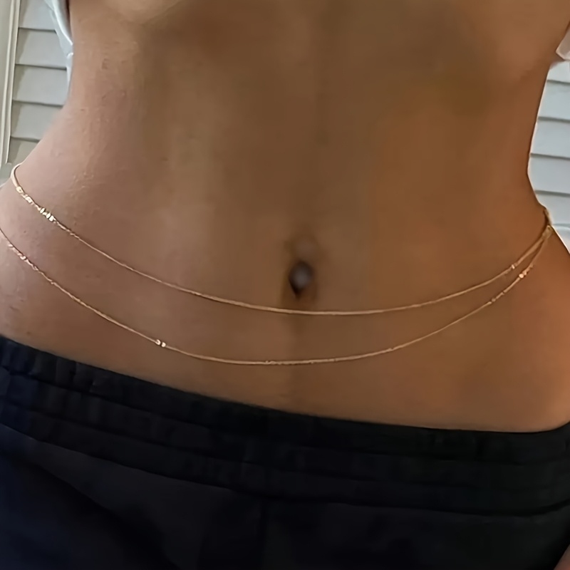 Body Jewelry Bulk - Ceinture chaîne en métal doré à