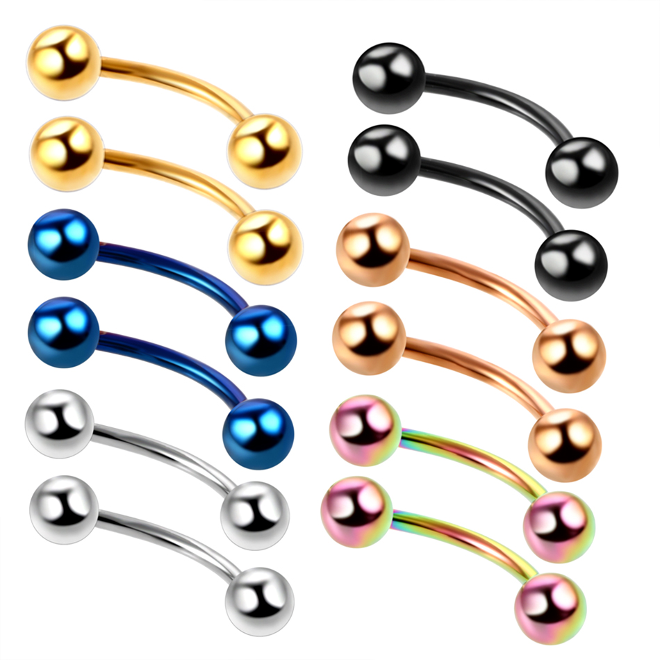 Eyebrow Curved Barbell - Lot de 2 pièces en titane