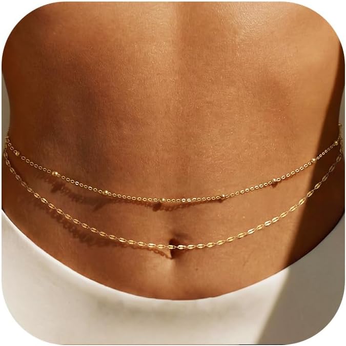 Body Jewelry Ends - Chaîne de taille plaquée or 14K