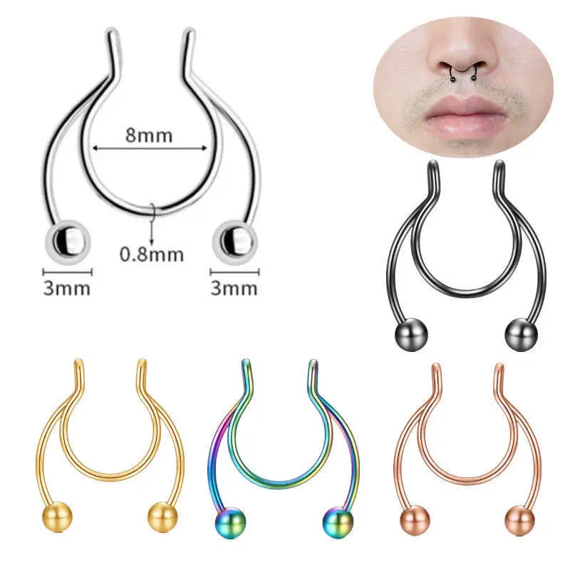 Faux anneau de nez en forme de - Body Jewelry Art avis et prix