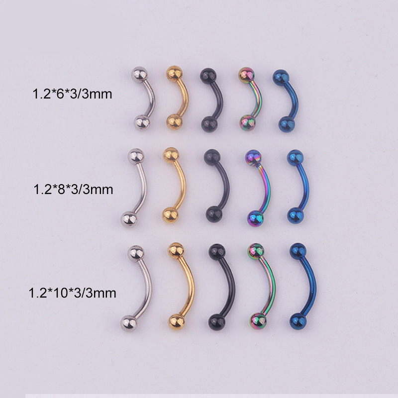 Lot de 5 barres courbées en ac - Eyebrow Curved Barbell avis et prix