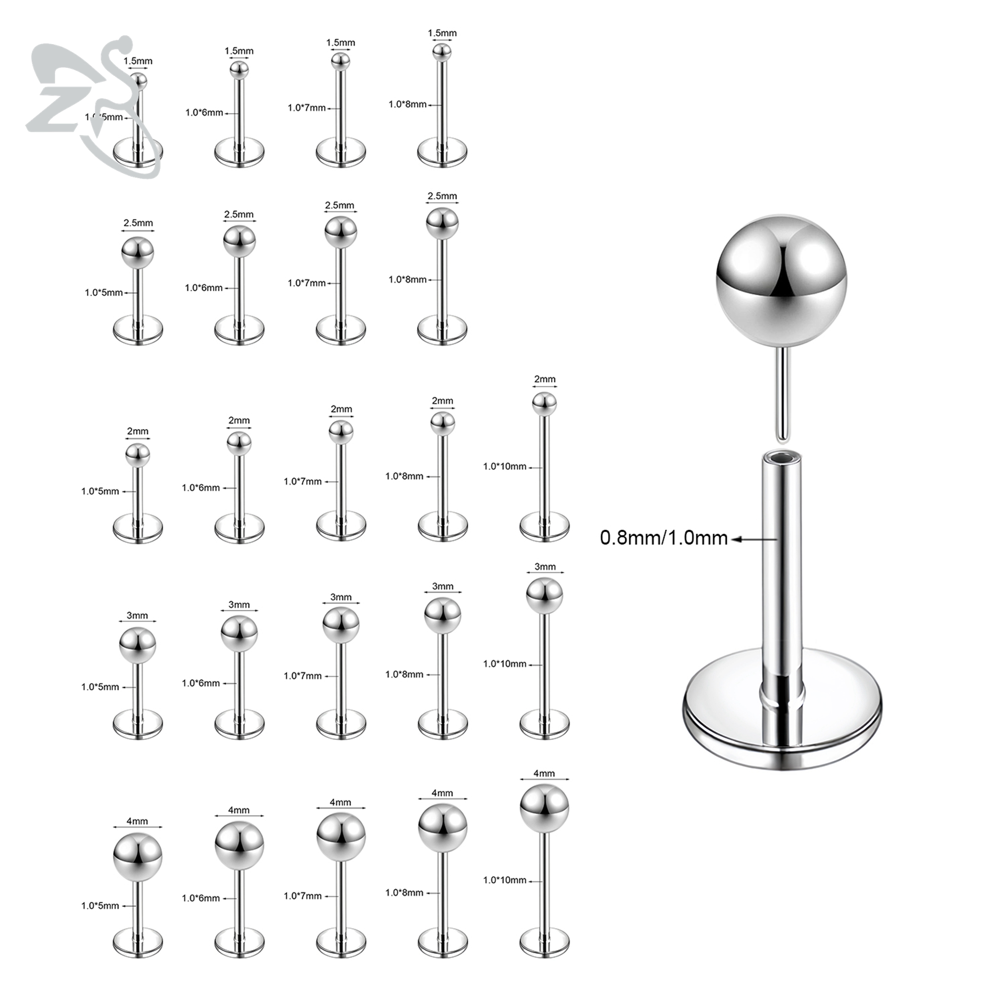 ZS 10 pièces/lot Style enficha - Body Jewelry Threadless avis et prix