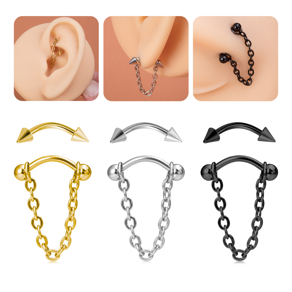1pc Zircon boule cône sourcil  - Eyebrow Curved Barbell avis et prix