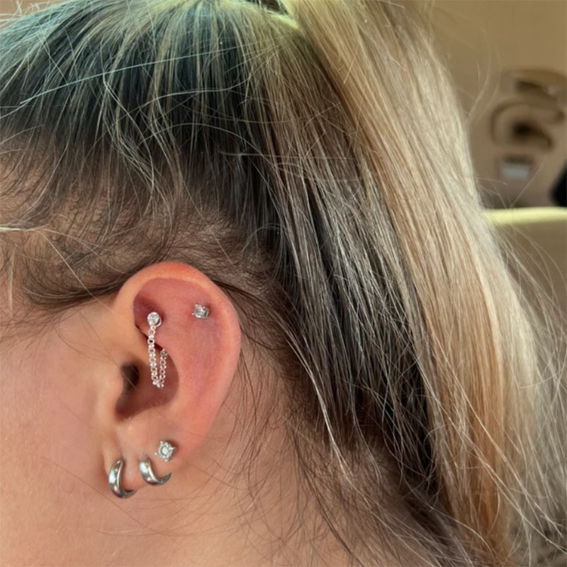 1pc Zircon boule cône sourcil  - Eyebrow Curved Barbell avis et prix