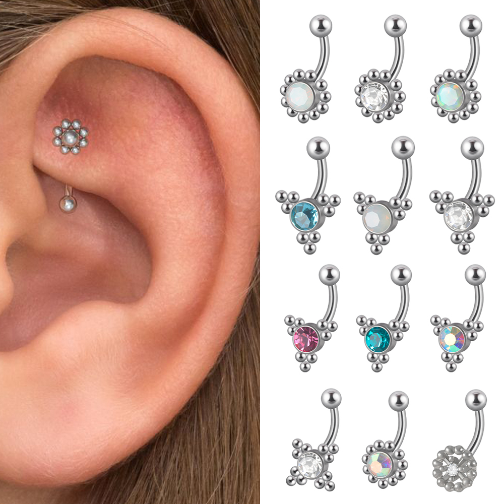 1PC G23 titane 16G cristal Roo - Eyebrow Curved Barbell avis et prix