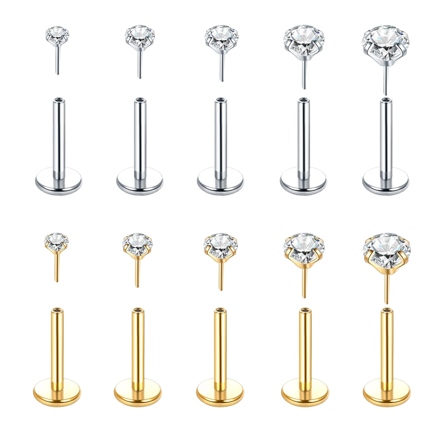 5Pcs sans fil pousser dans l’o - Body Jewelry Threadless avis et prix