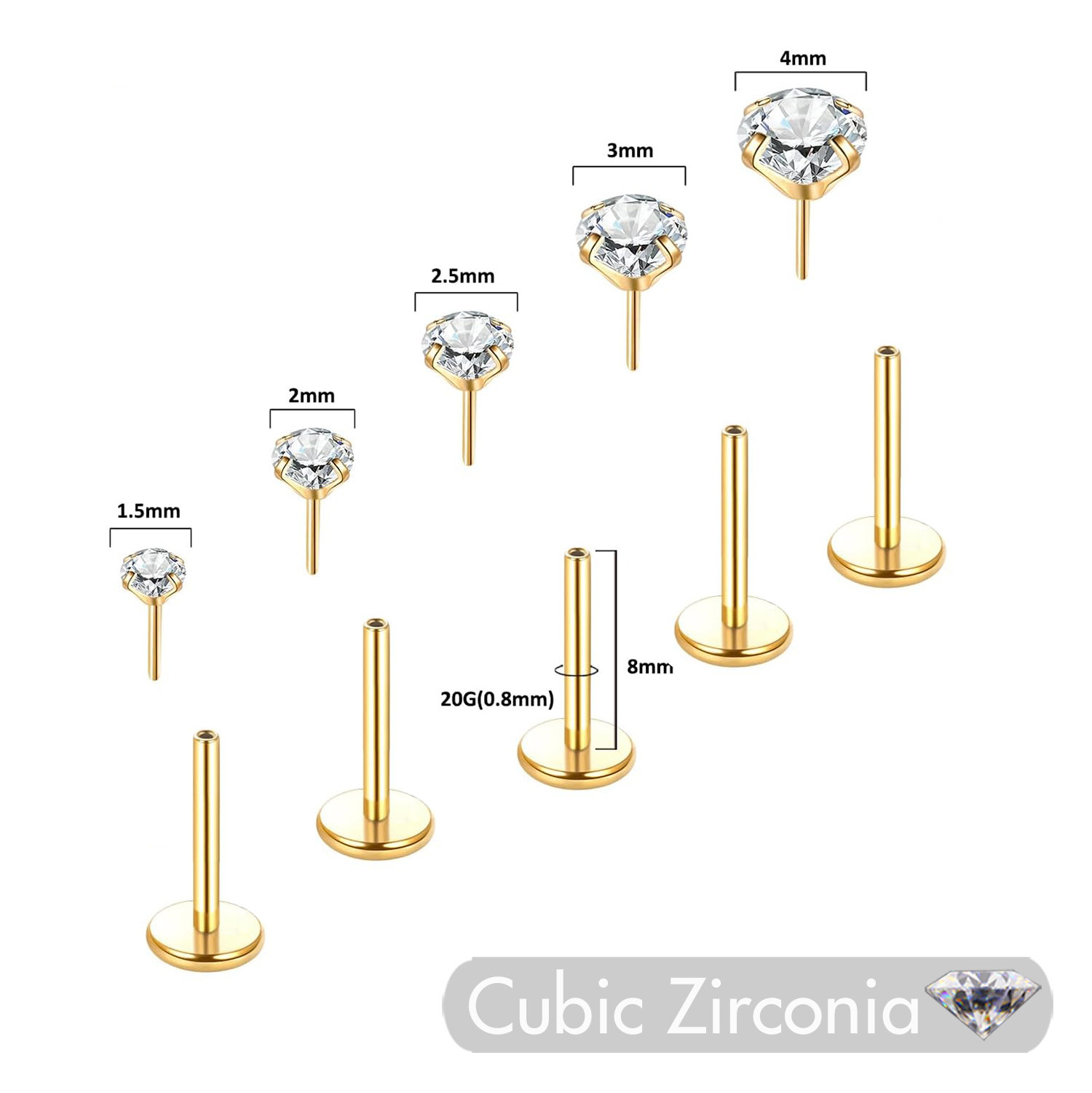 5Pcs sans fil pousser dans l’o - Body Jewelry Threadless avis et prix