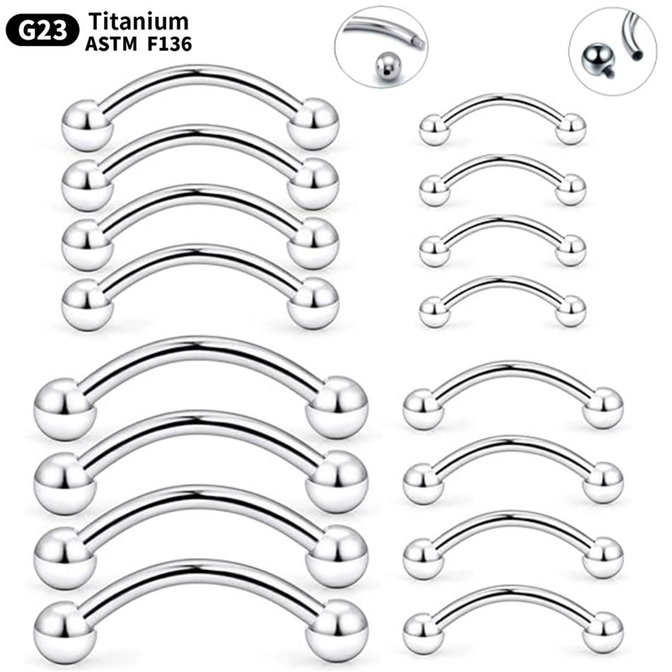 Piercing en titane incurvé, an - Eyebrow Curved Barbell avis et prix