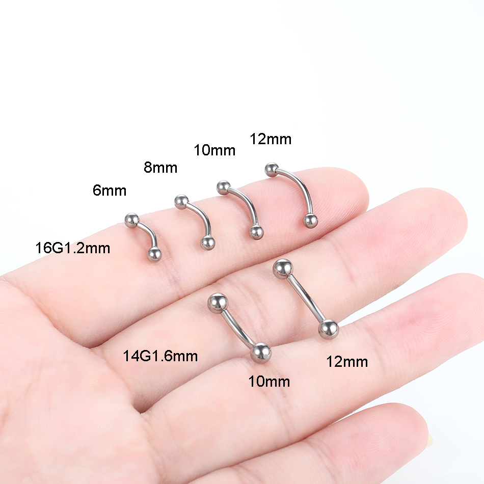 Piercing en titane incurvé, an - Eyebrow Curved Barbell avis et prix
