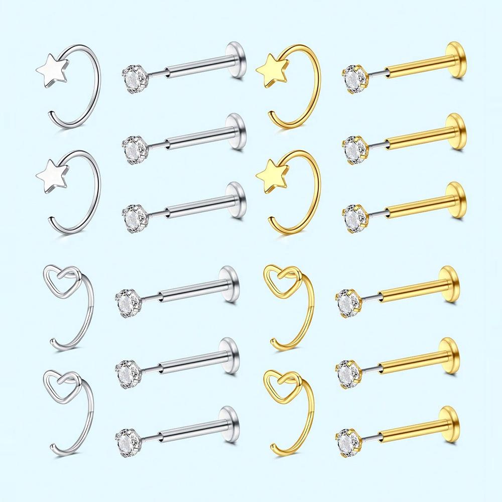 Lot de 5 Anneaux de Nez Sans F - Body Jewelry Threadless avis et prix