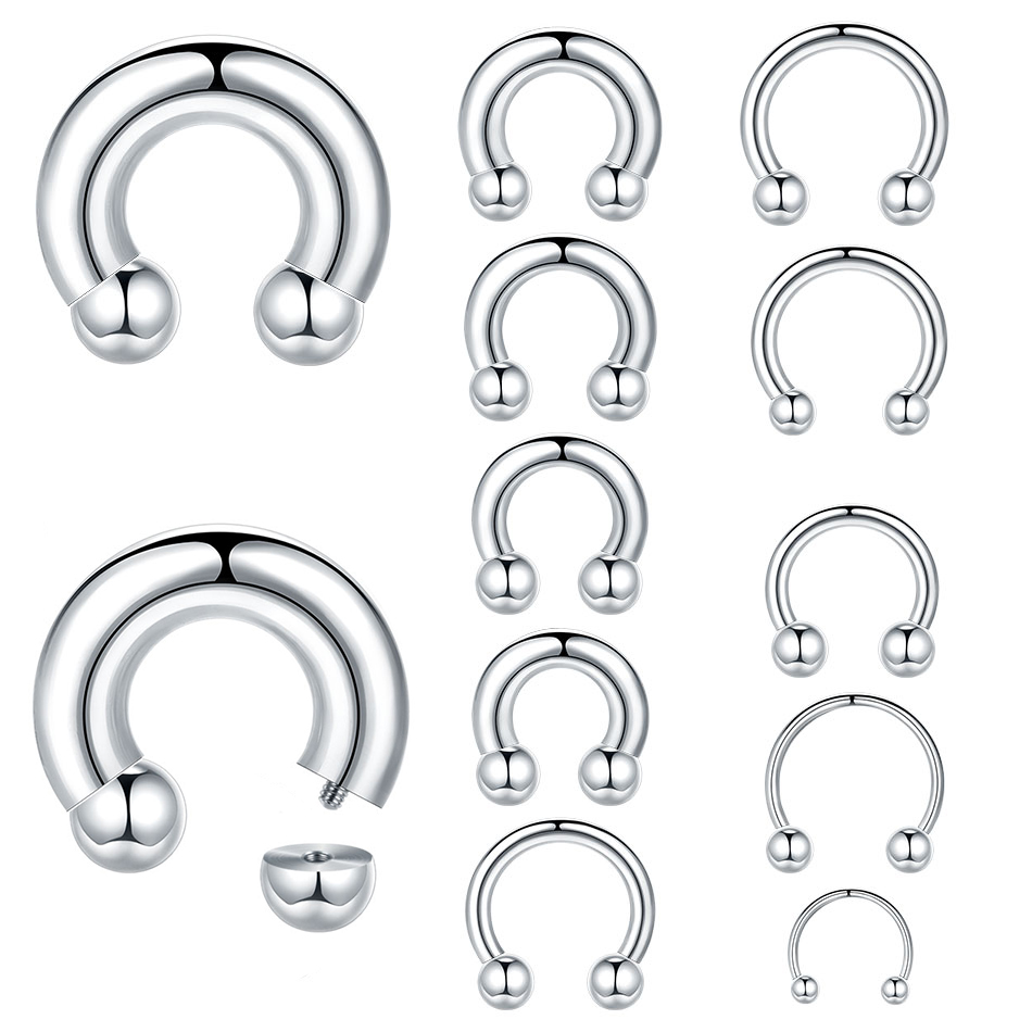 Anneau en fer à cheval en acie - Body Jewelry Gauges avis et prix