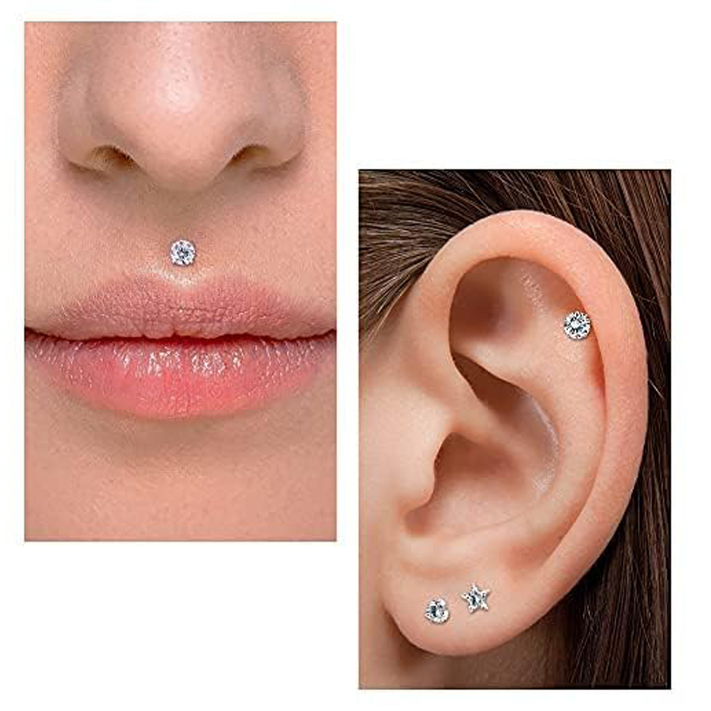 Boucles d'Oreilles Sans Fil à  - Body Jewelry Threadless avis et prix