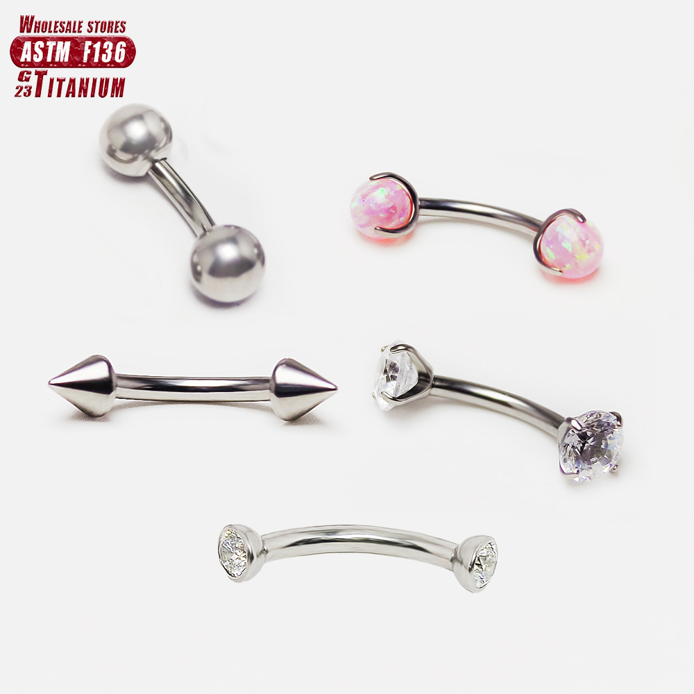 F136 titane Piercing 3-5mm opa - Eyebrow Curved Barbell avis et prix